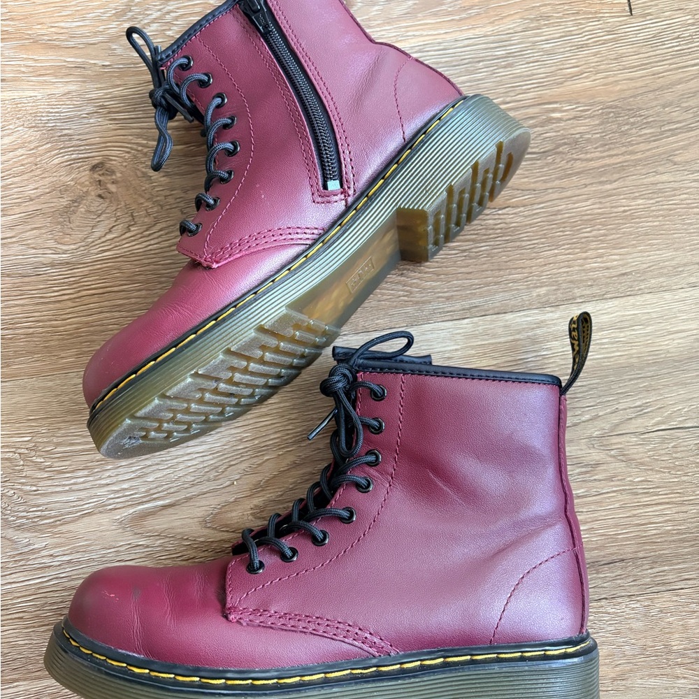 Dr. Martens Delaney Boot, Cherry Red Big kids size 3